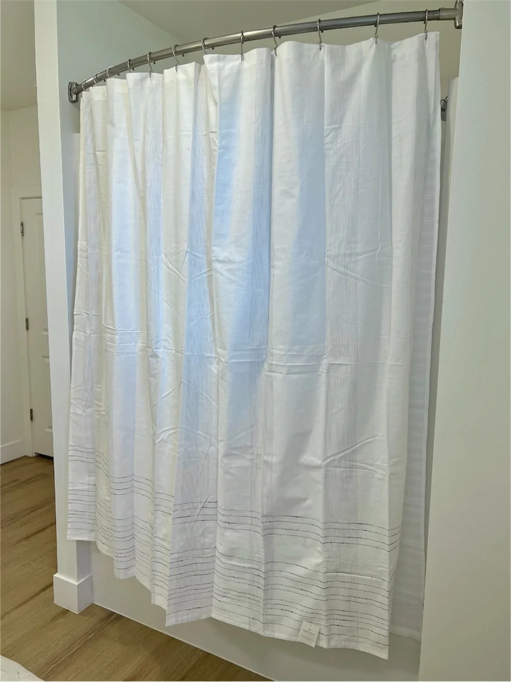 NWT Hearth & Hand Pinstripe Border Shower Curtain